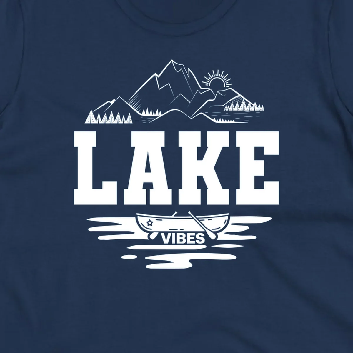 Lake vibes canoe mountain adventure graphic design