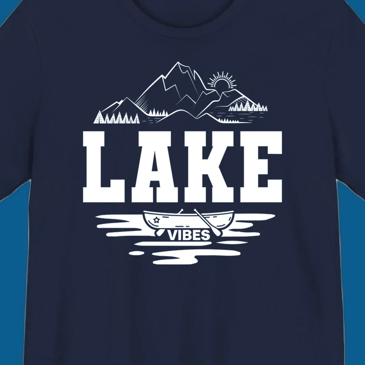 Lake vibes canoe mountain adventure graphic design
