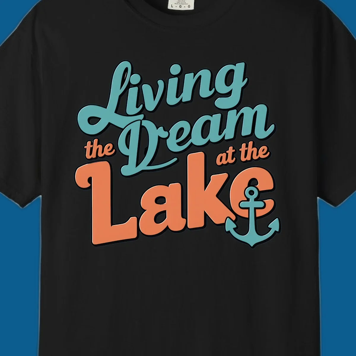 Living the Dream at the Lake text and anchor graphic. lake-life-dream