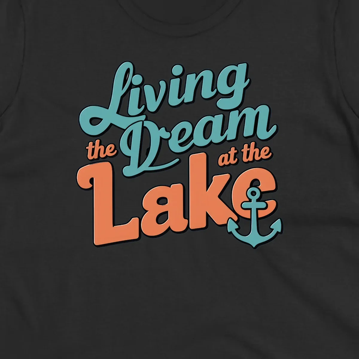 Living the Dream at the Lake text and anchor graphic. lake-life-dream