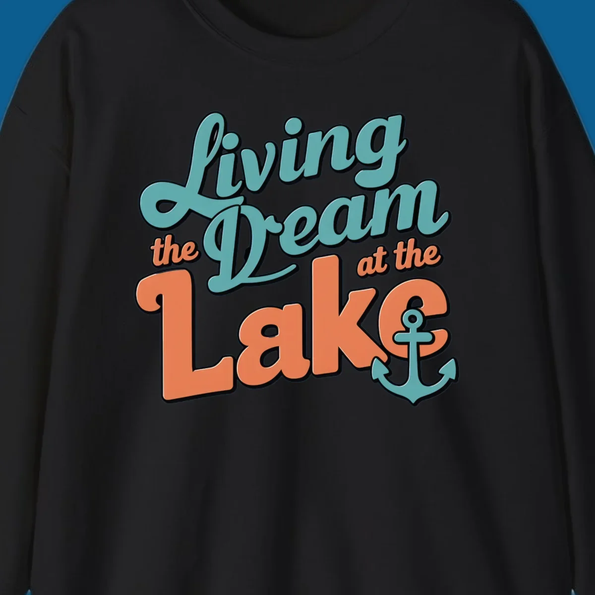Living the Dream at the Lake text and anchor graphic. lake-life-dream