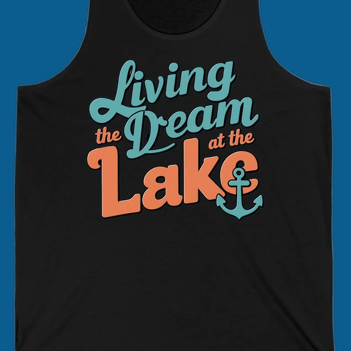 Living the Dream at the Lake text and anchor graphic. lake-life-dream