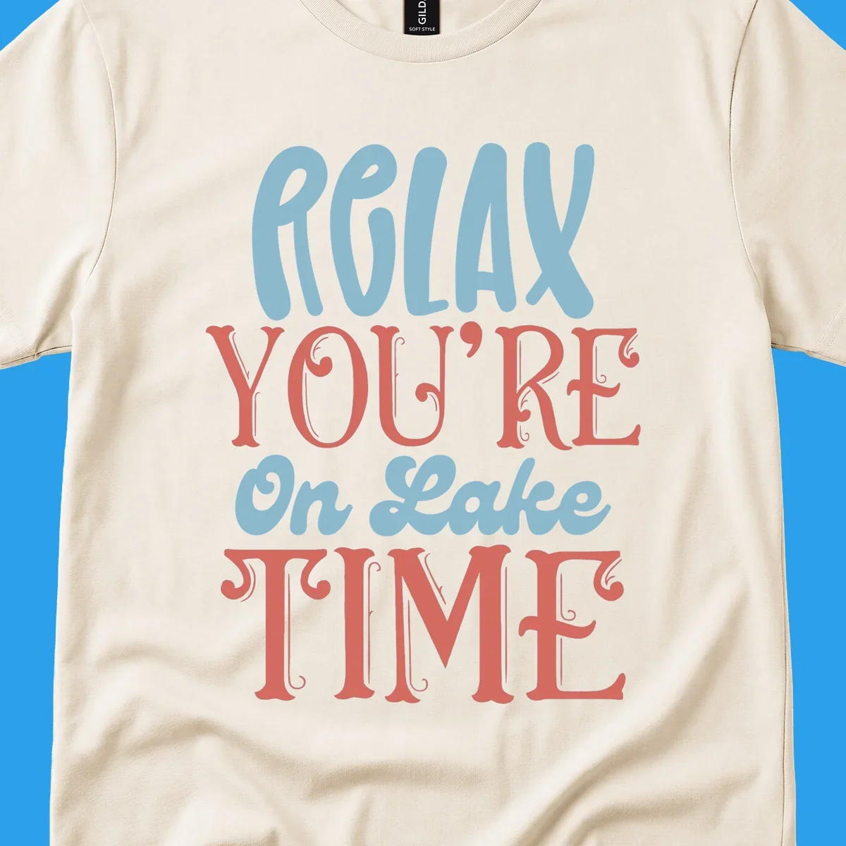 Relax You're On Lake Time retro typography design