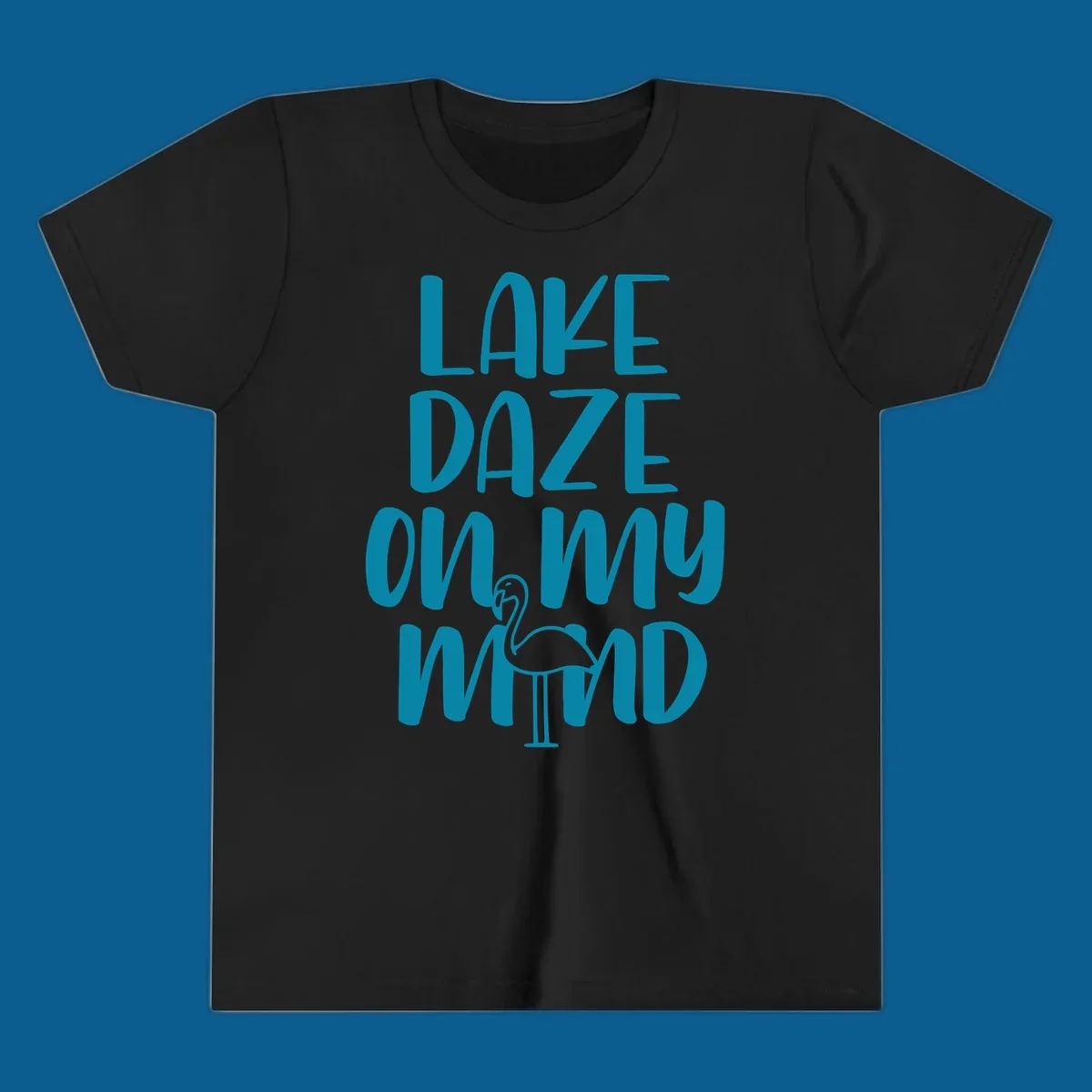 Lake daze flamingo graphic with text on my mind