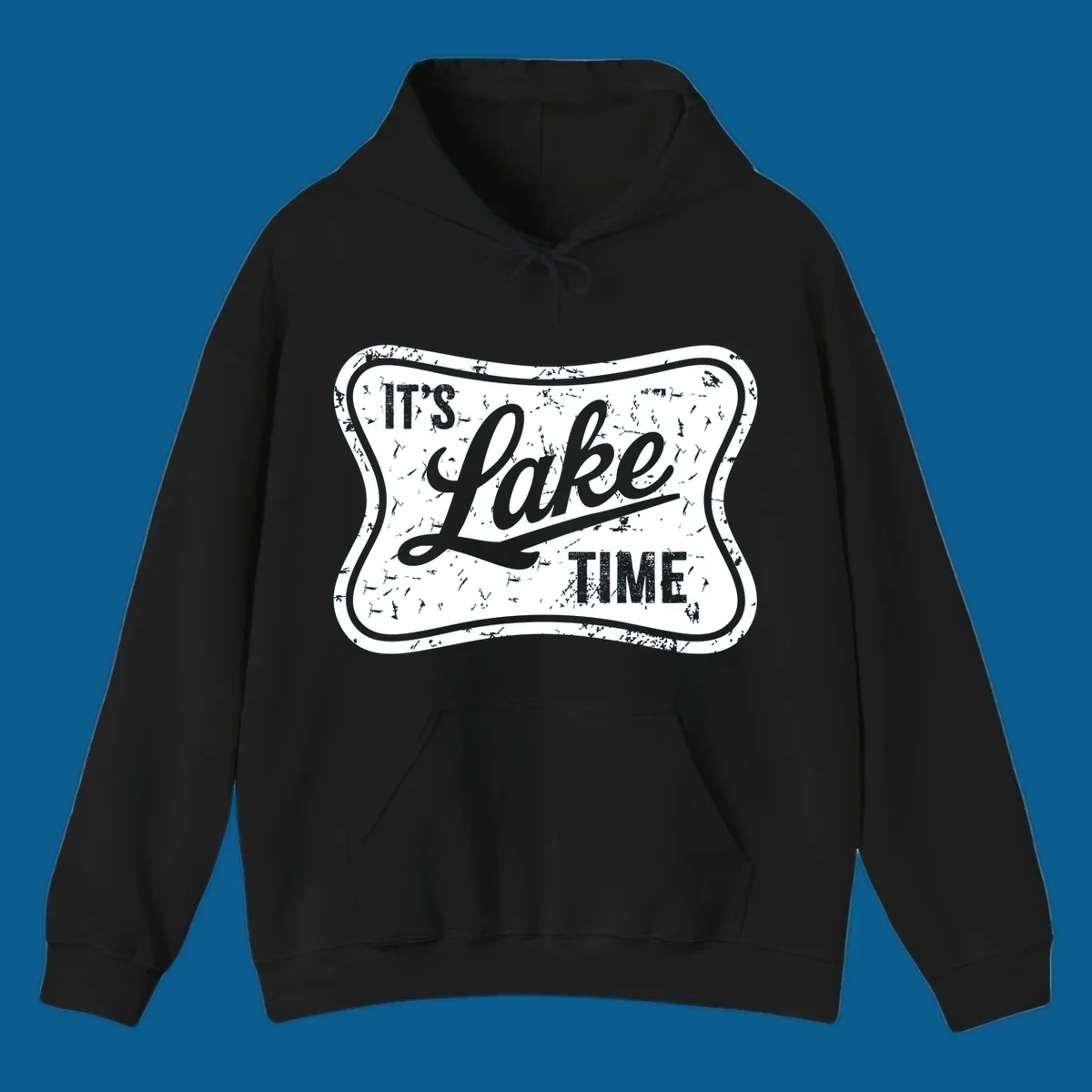 It's Lake Time retro sign graphic
