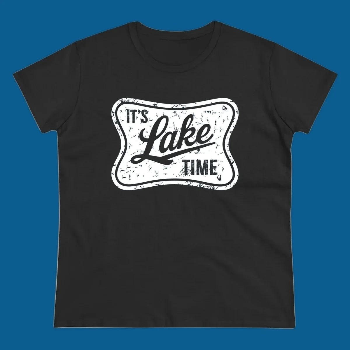 It's Lake Time retro sign graphic