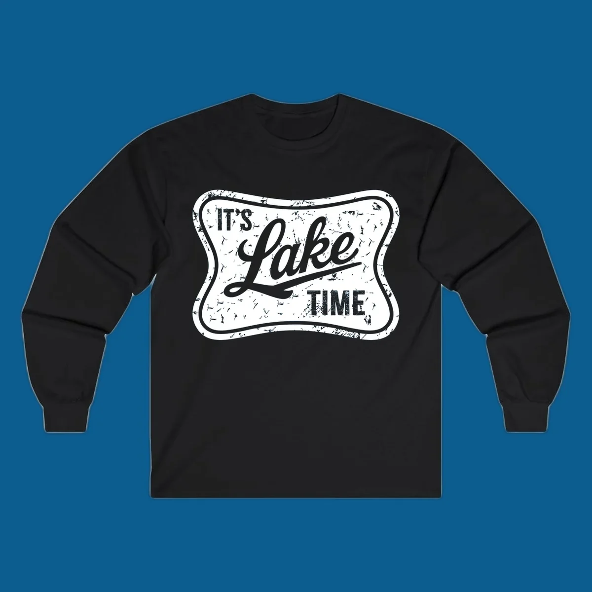 It's Lake Time retro sign graphic