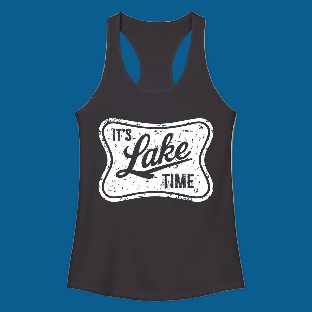 It's Lake Time retro sign graphic