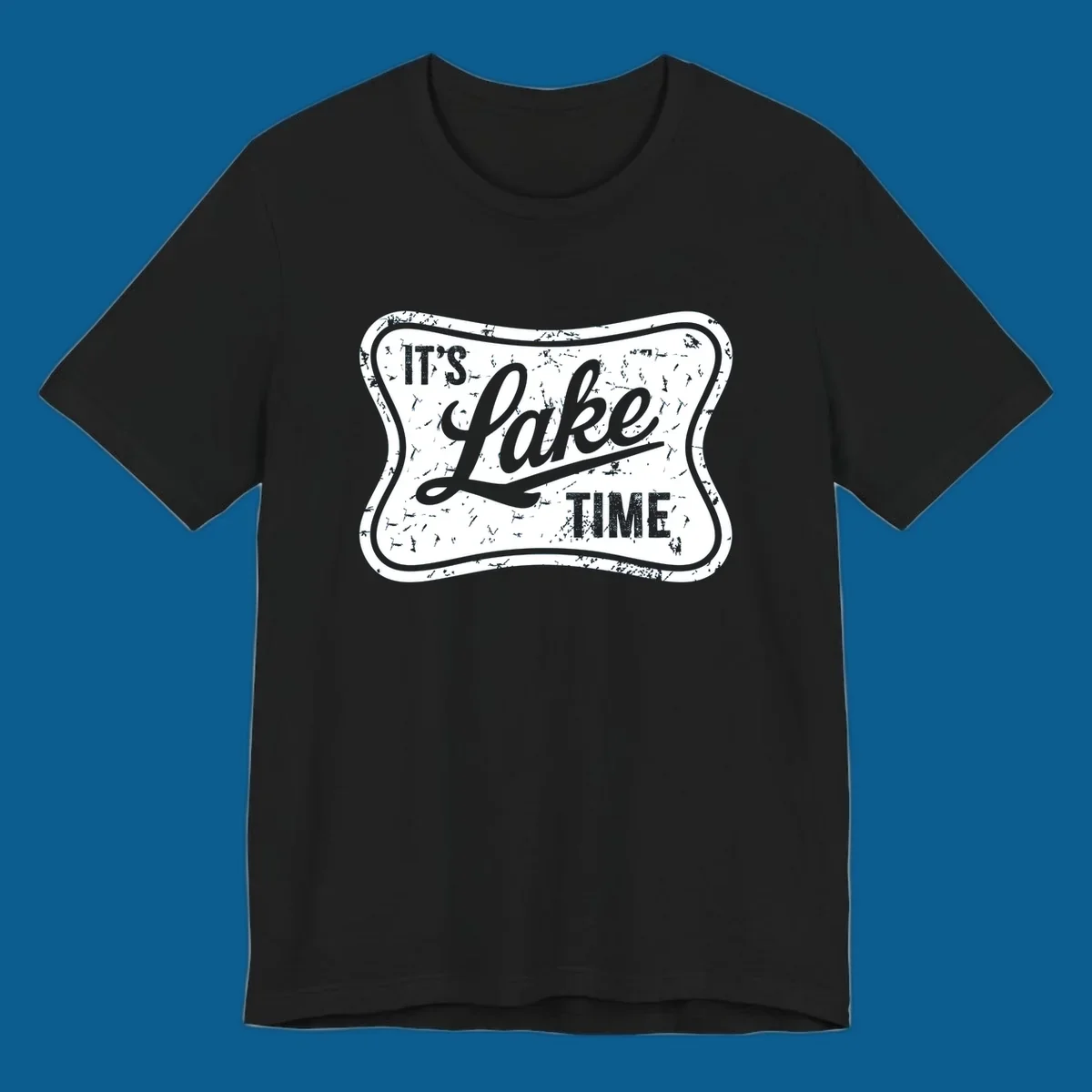It's Lake Time retro sign graphic
