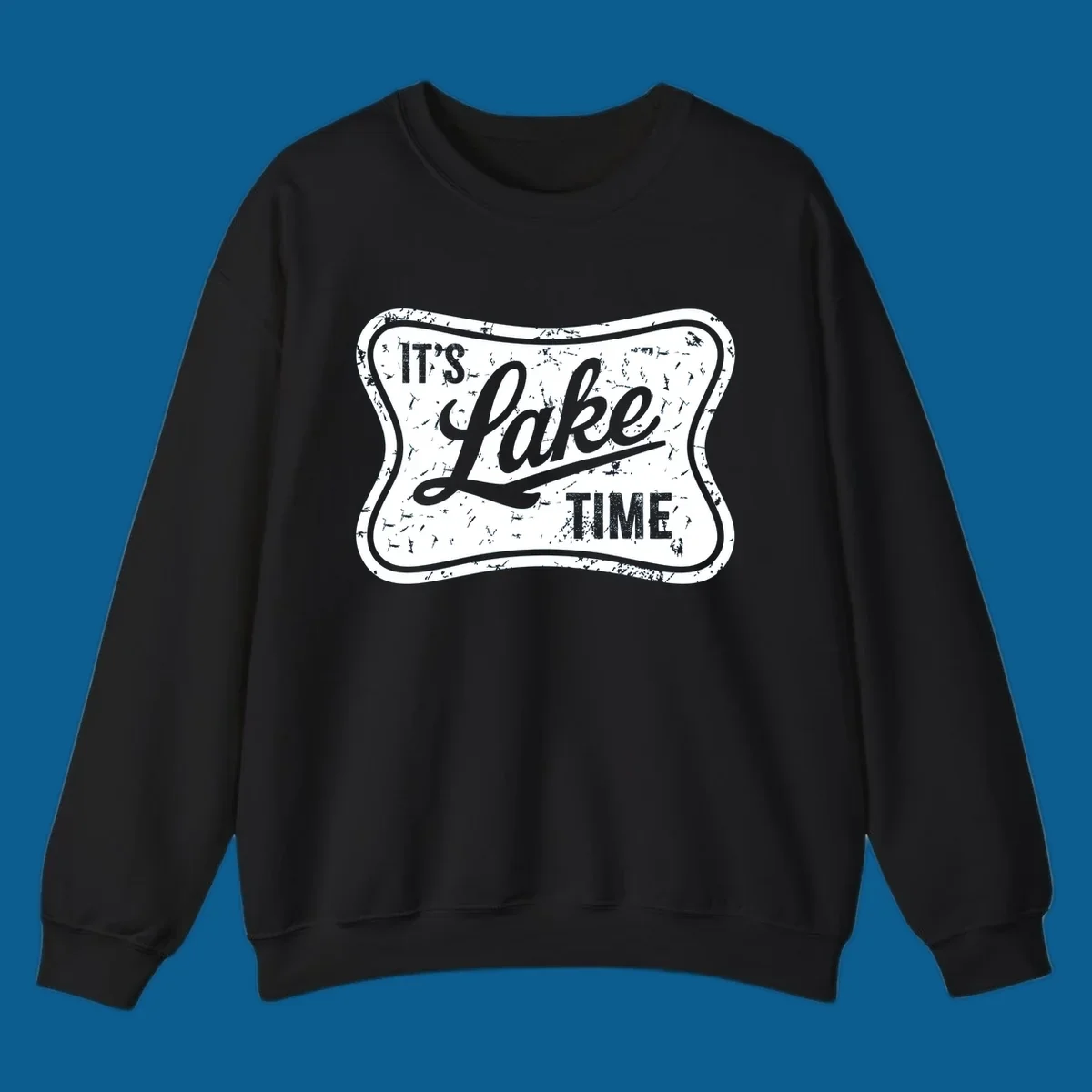 It's Lake Time retro sign graphic