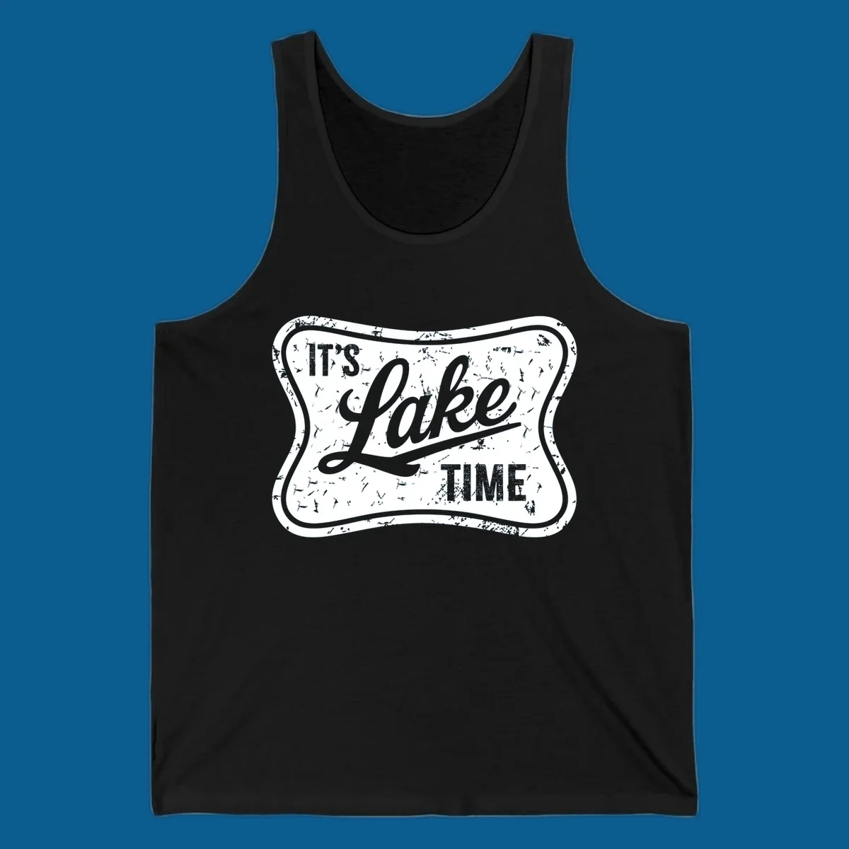 It's Lake Time retro sign graphic