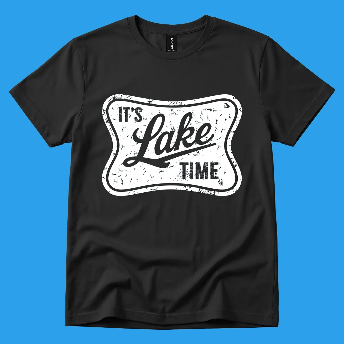 It's Lake Time retro sign graphic