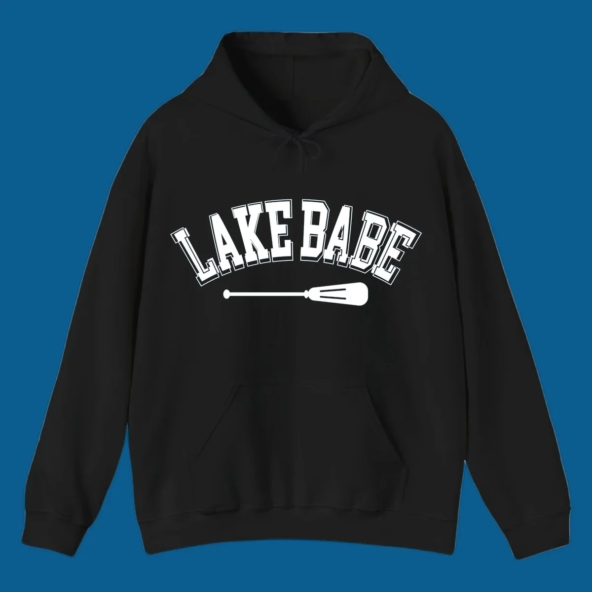 Arched text 'LAKE BABE' with an oar illustration below, representing lake-babe-style.