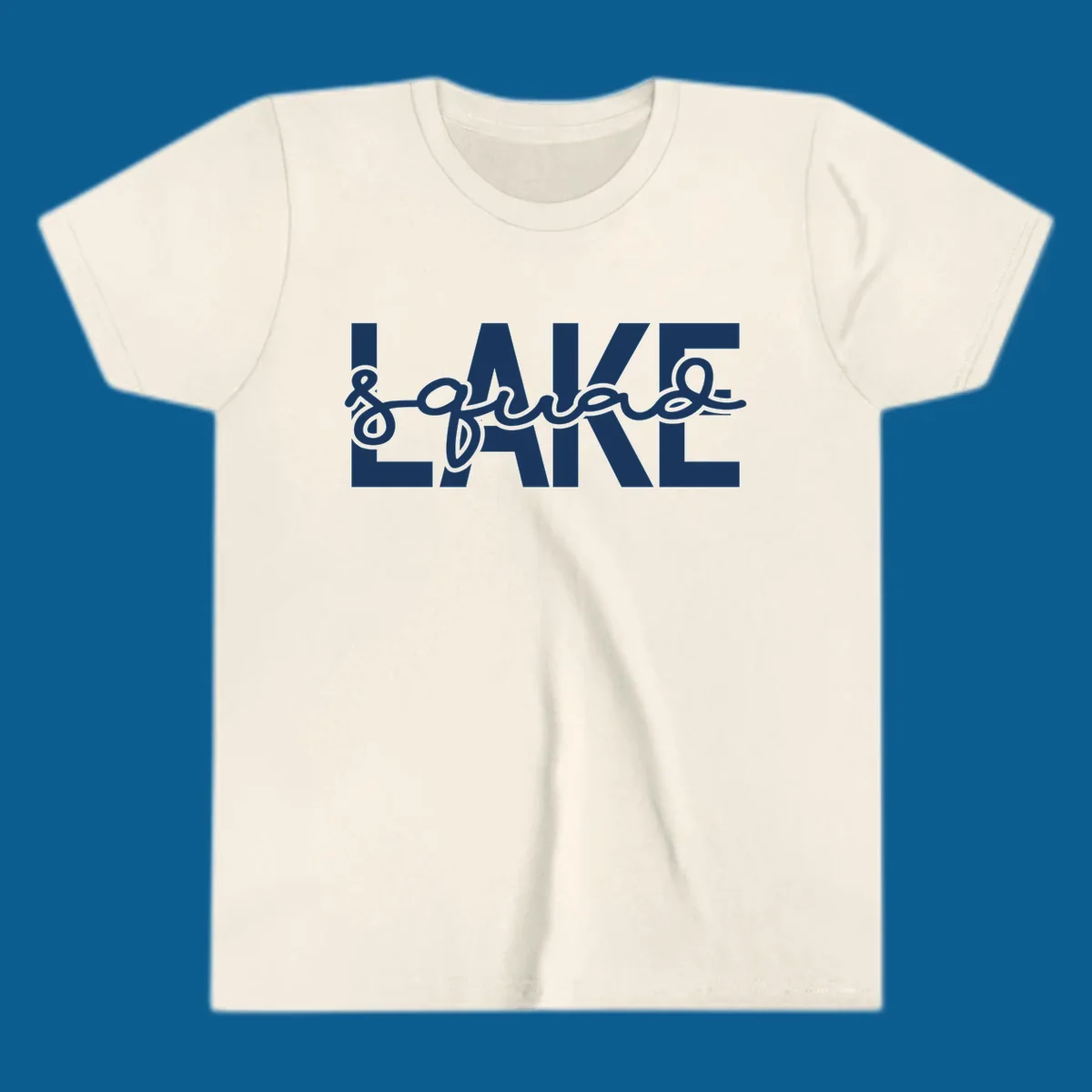 Lake Squad typography design featuring bold LAKE and script squad.