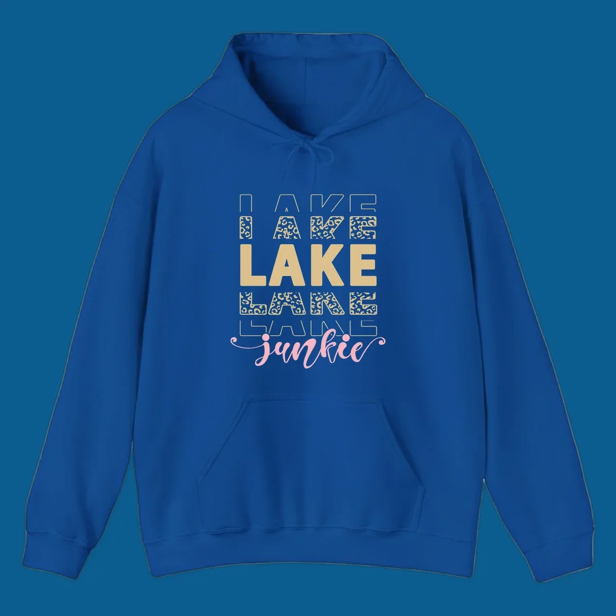 Lake Lane Junkie typography design with leopard print accents.
