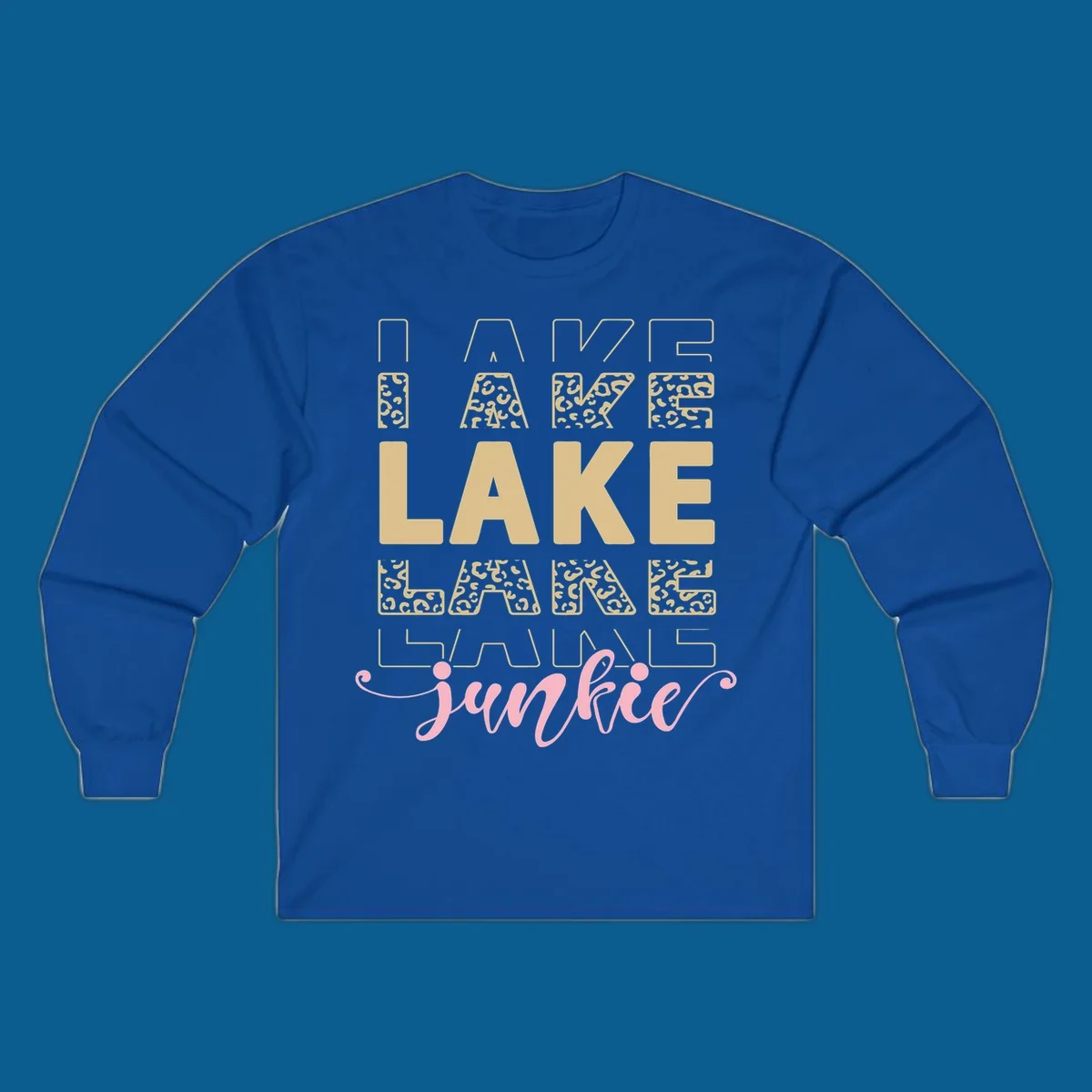 Lake Lane Junkie typography design with leopard print accents.