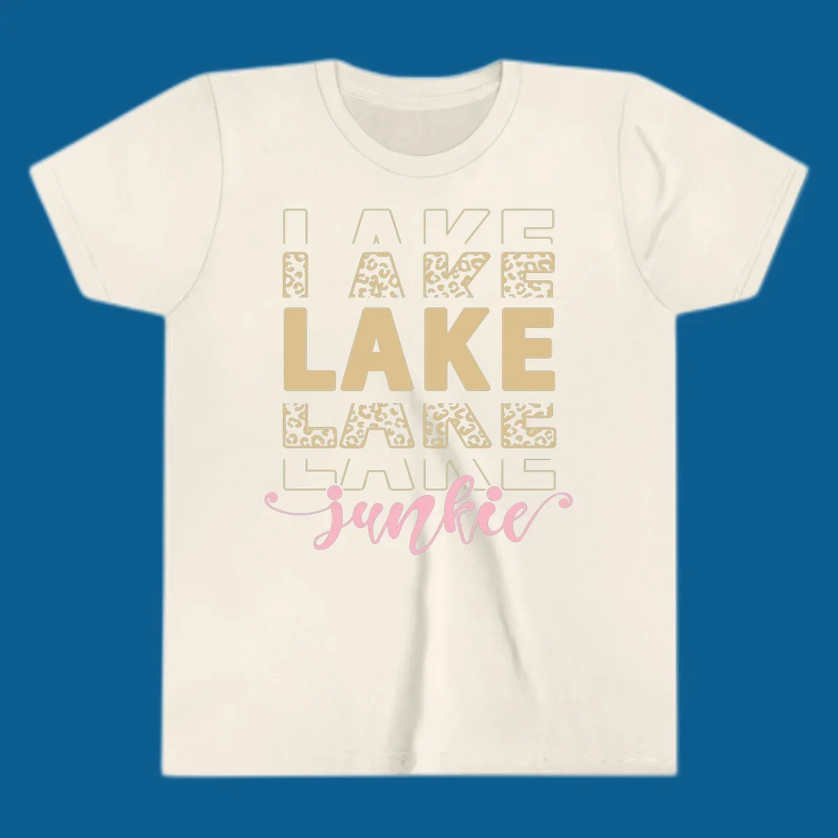 Lake Lane Junkie typography design with leopard print accents.