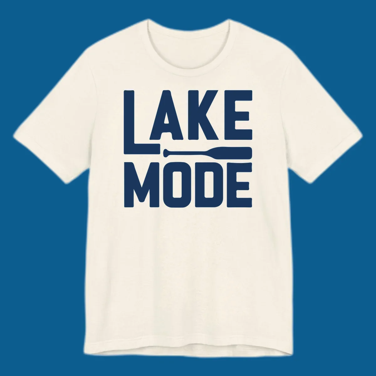 White text and paddle graphic that says LAKE MODE, representing lake-mode-paddle.