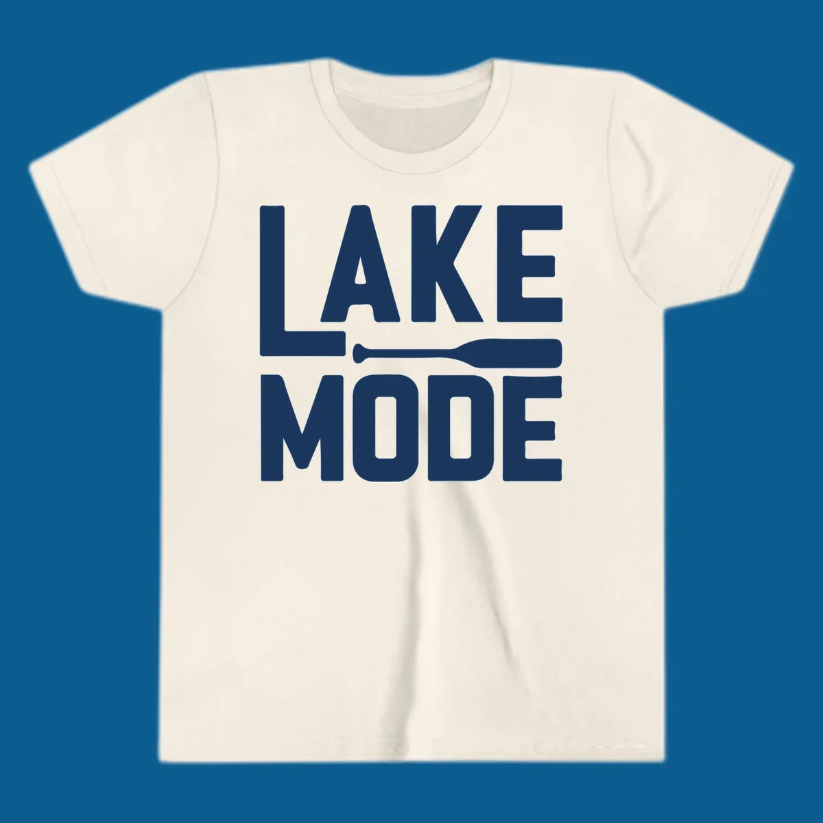 White text and paddle graphic that says LAKE MODE, representing lake-mode-paddle.