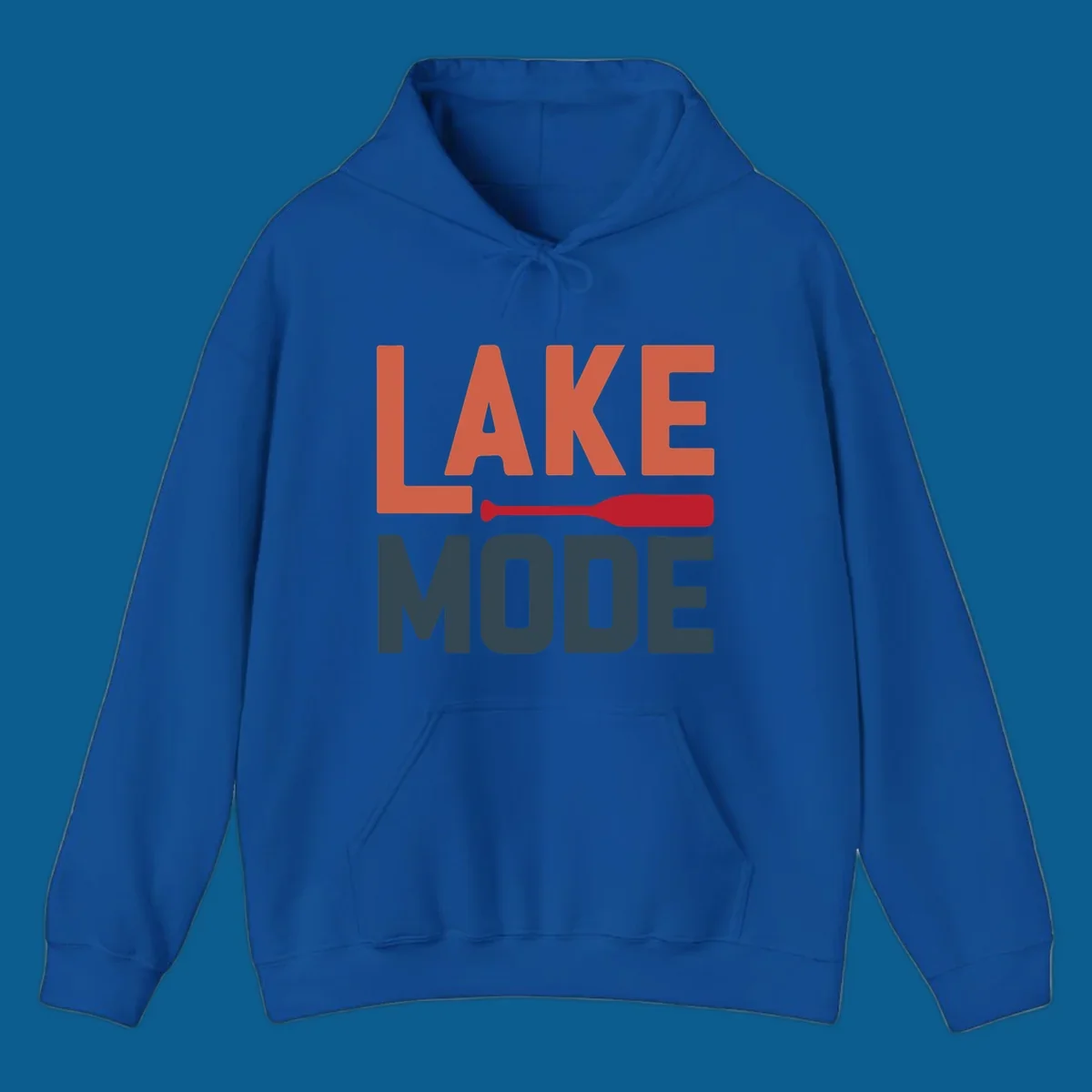 Lake Mode text with a paddle graphic, a lifestyle design for lake enthusiasts.