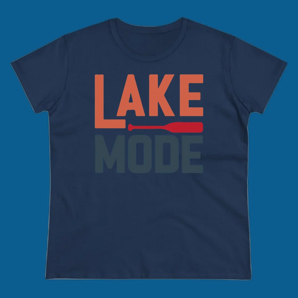 Lake Mode text with a paddle graphic, a lifestyle design for lake enthusiasts.