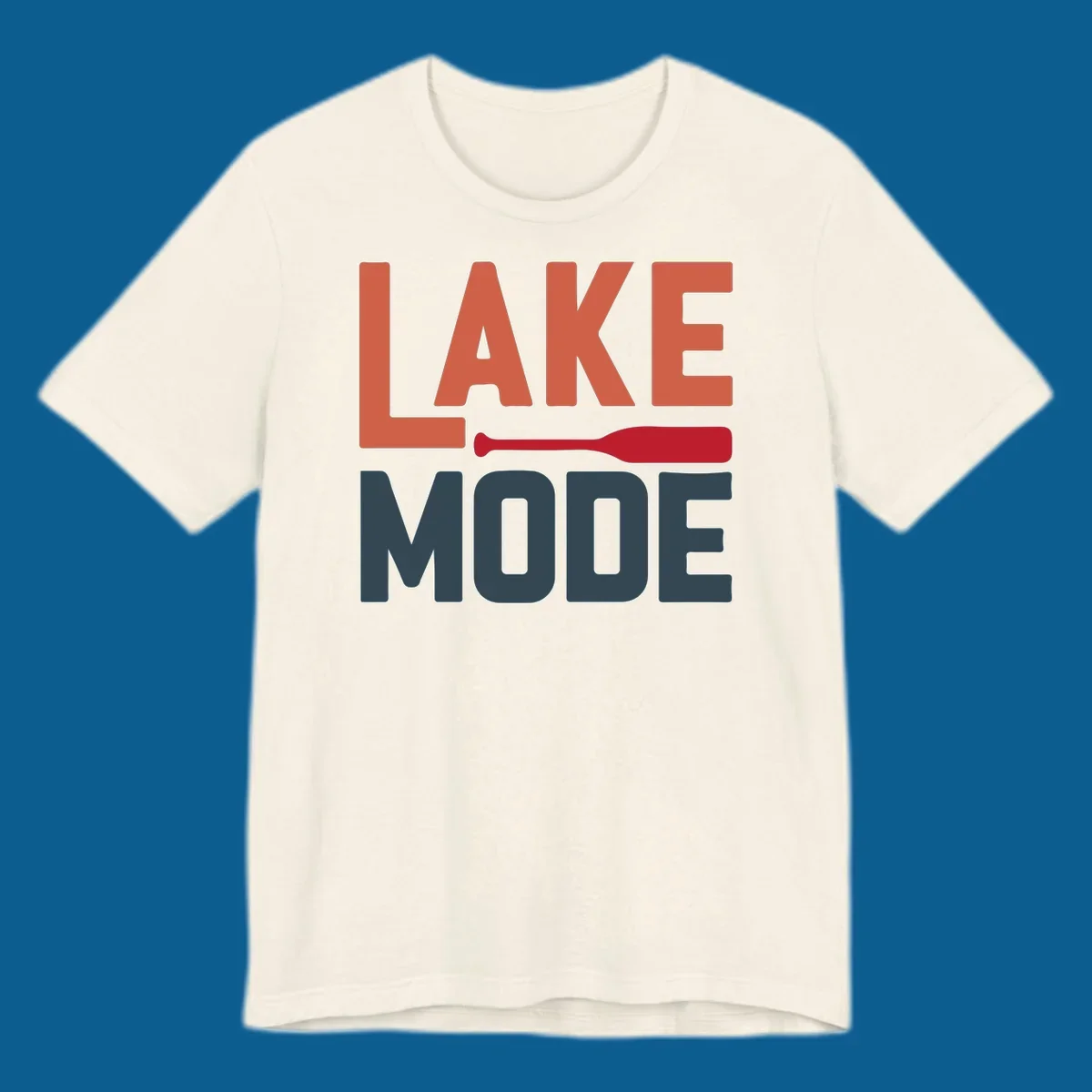 Lake Mode text with a paddle graphic, a lifestyle design for lake enthusiasts.