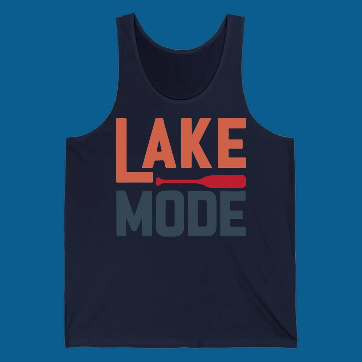 Lake Mode text with a paddle graphic, a lifestyle design for lake enthusiasts.