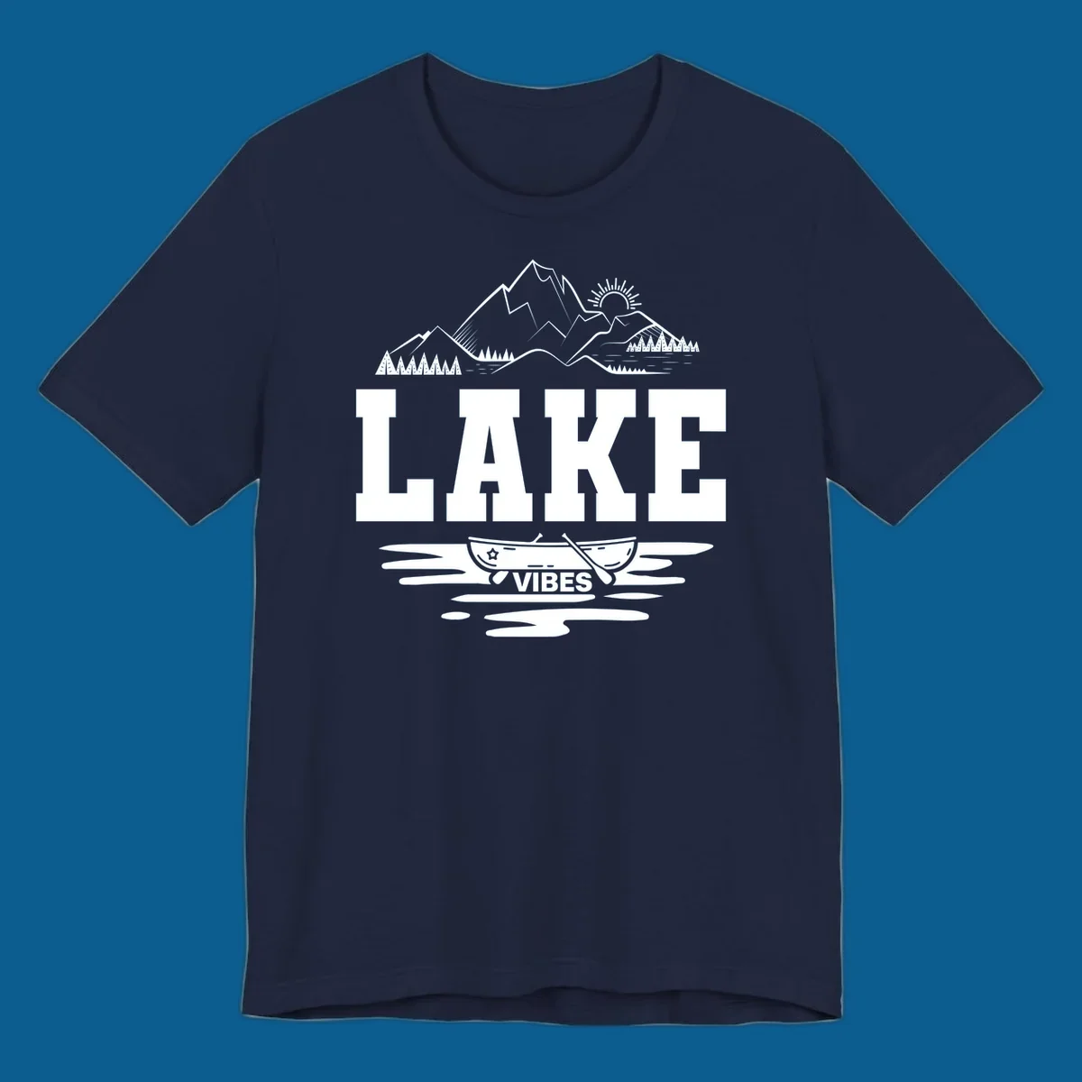 Lake vibes canoe mountain adventure graphic design