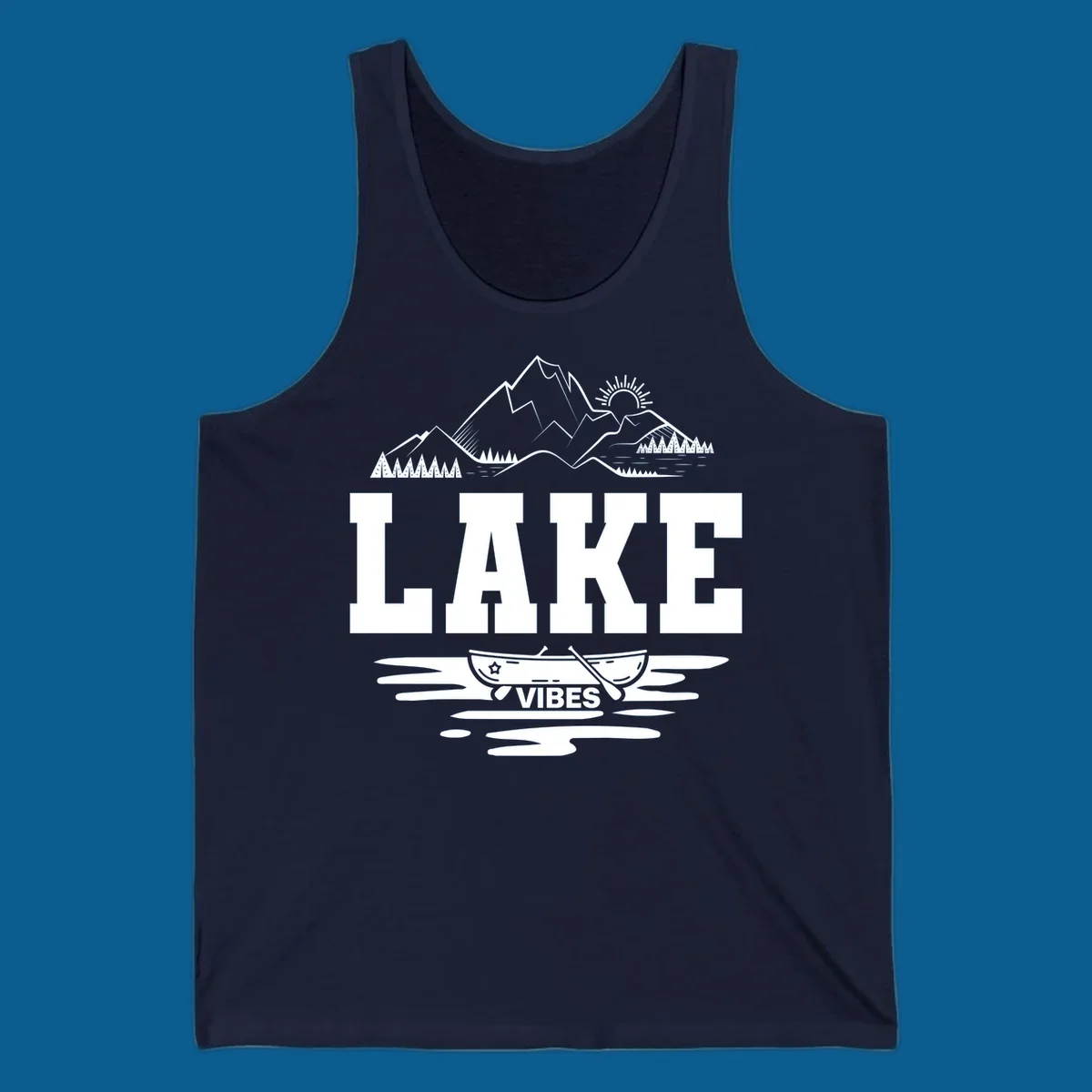 Lake vibes canoe mountain adventure graphic design