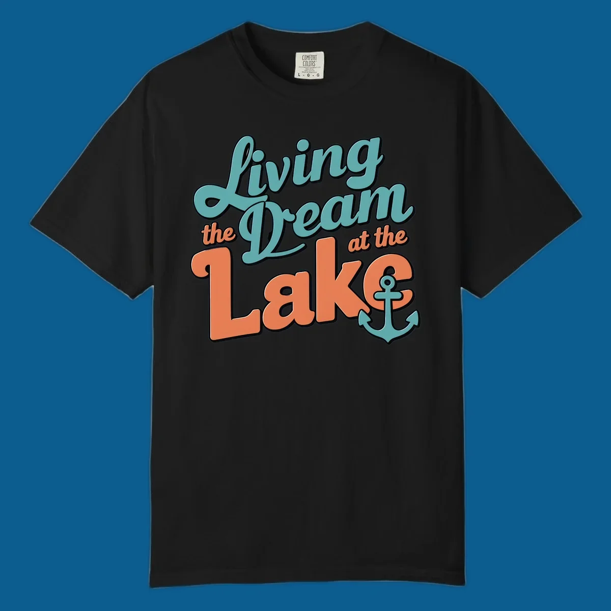 Living the Dream at the Lake text and anchor graphic. lake-life-dream