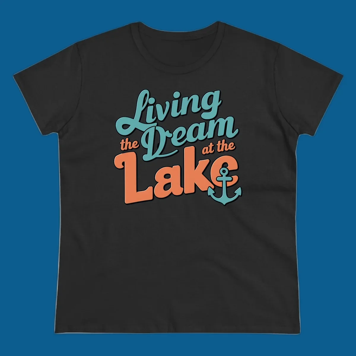 Living the Dream at the Lake text and anchor graphic. lake-life-dream