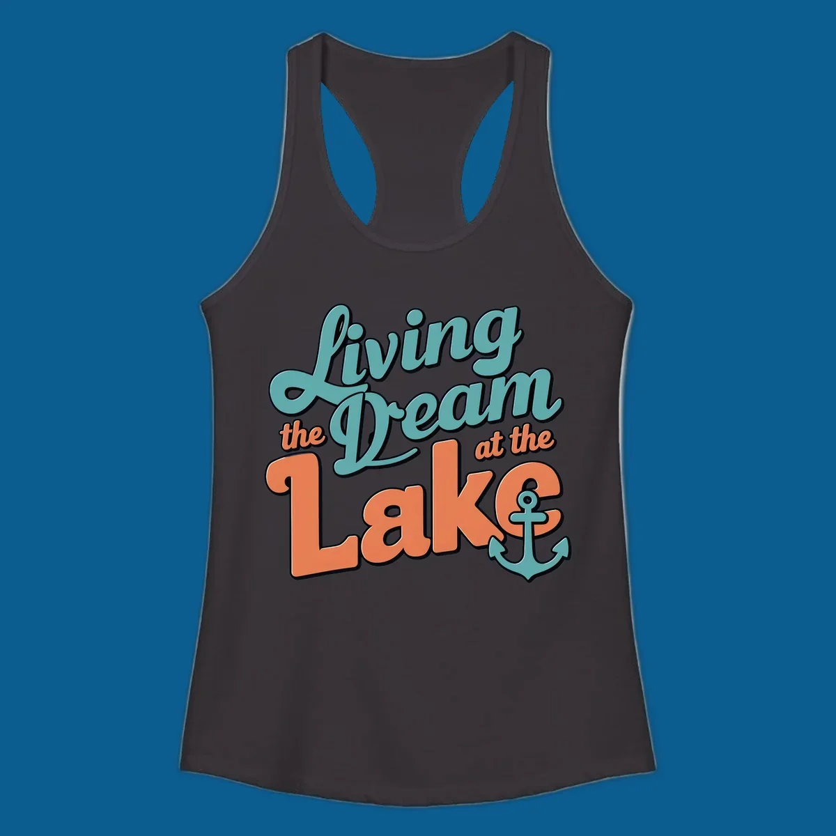 Living the Dream at the Lake text and anchor graphic. lake-life-dream