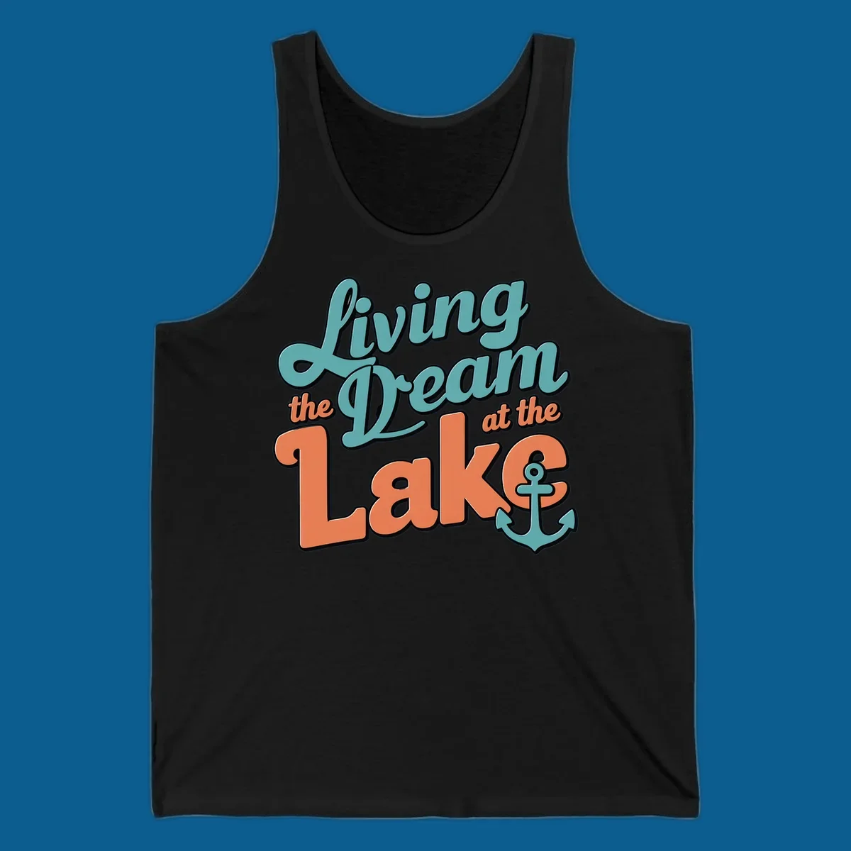 Living the Dream at the Lake text and anchor graphic. lake-life-dream