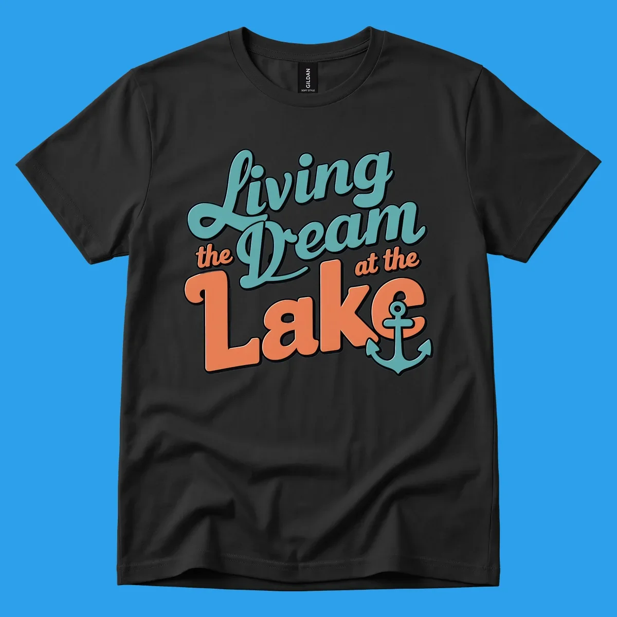 Living the Dream at the Lake text and anchor graphic. lake-life-dream