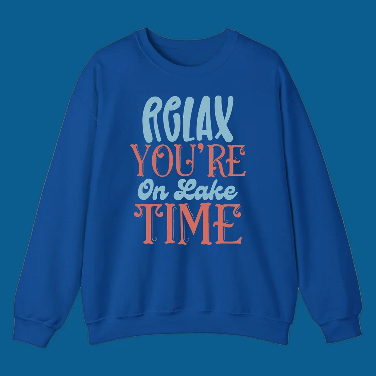 Relax You're On Lake Time retro typography design
