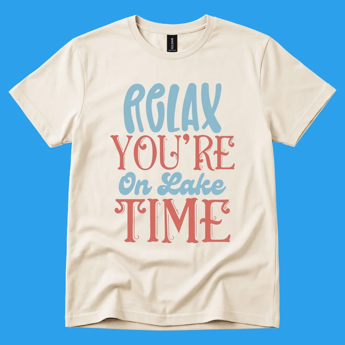 Relax You're On Lake Time retro typography design