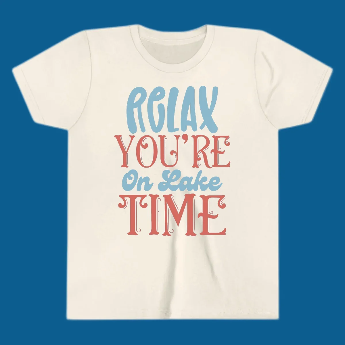 Relax You're On Lake Time retro typography design