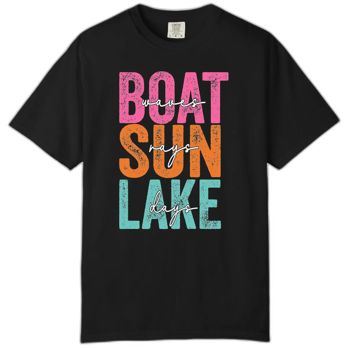 Boat Waves Sun Lake Days Comfort Color in Black
