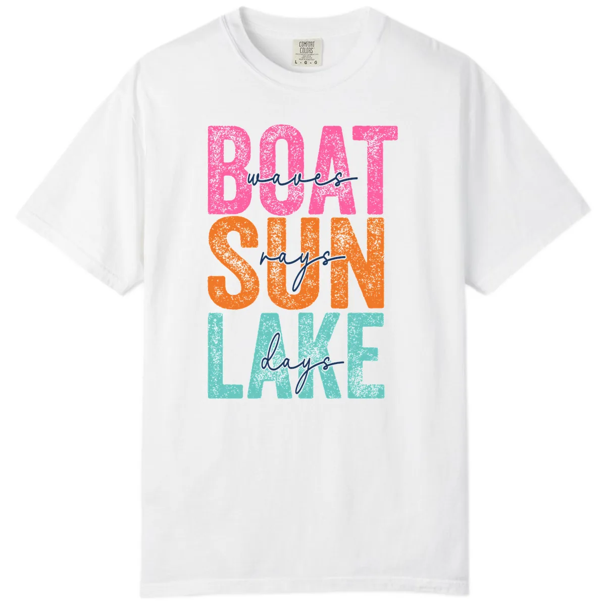 Boat Waves Sun Lake Days Comfort Color in White