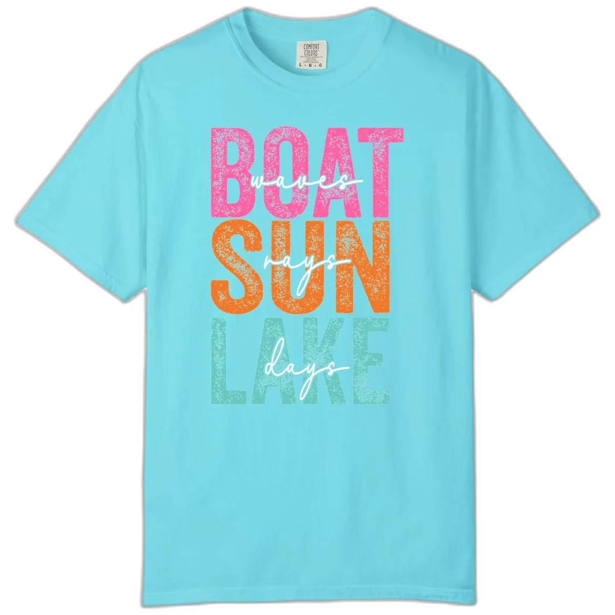 Boat Waves Sun Lake Days Comfort Color in Lagoon Blue