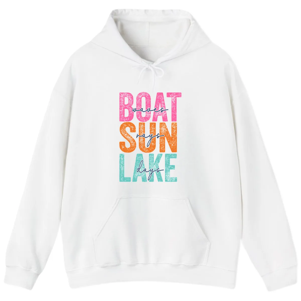 Boat Waves Sun Lake Days Hoodie in White