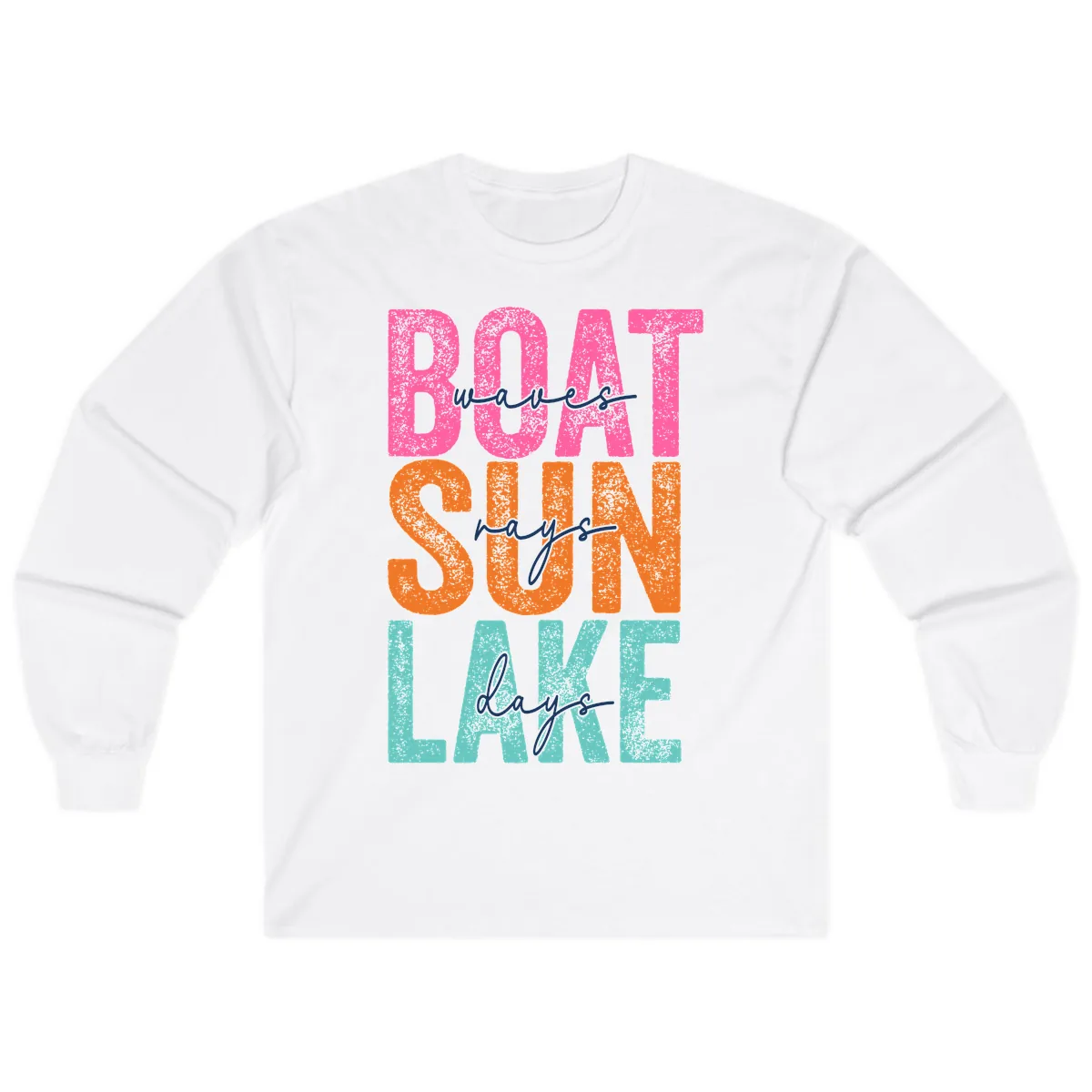 Boat Waves Sun Lake Days Long Sleeve in White