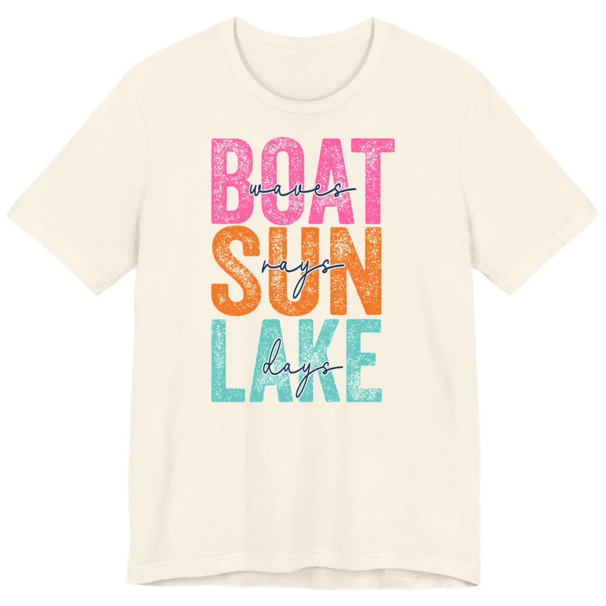 Boat Waves Sun Lake Days Premium T-Shirt in Natural