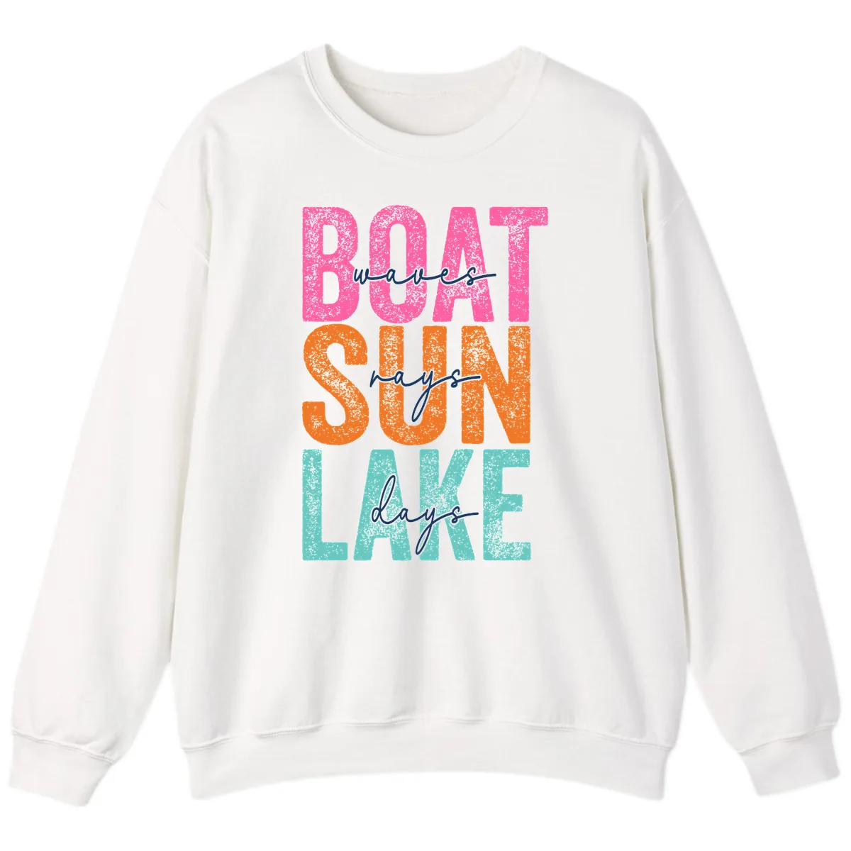 Boat Waves Sun Lake Days Sweatshirt in White