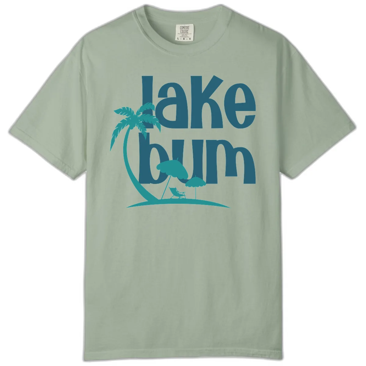 Lake Bum Palm Tree Scene Comfort Color in Bay