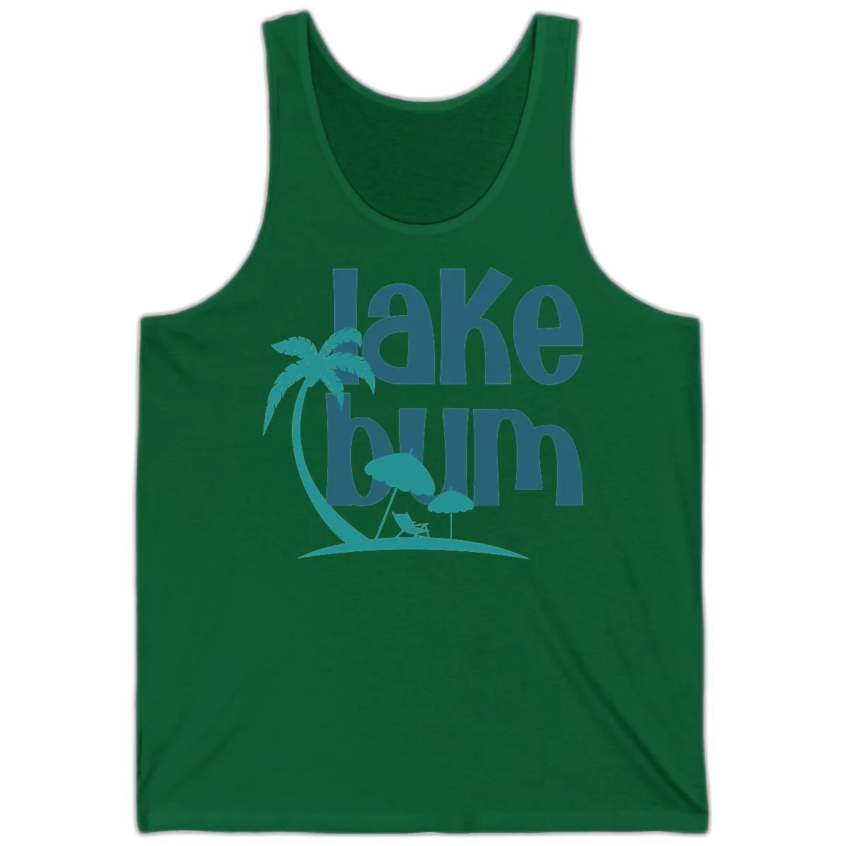 Lake Bum Palm Tree Scene Tank in Kelly