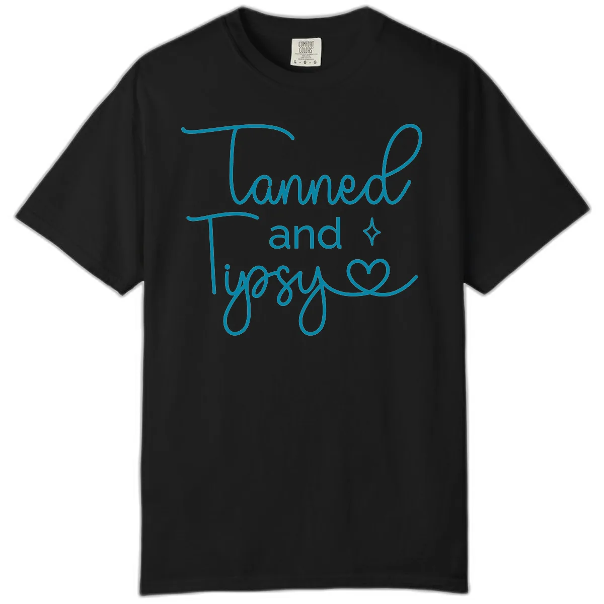 Tanned and Tipsy Lake Vibes Comfort Color in Black