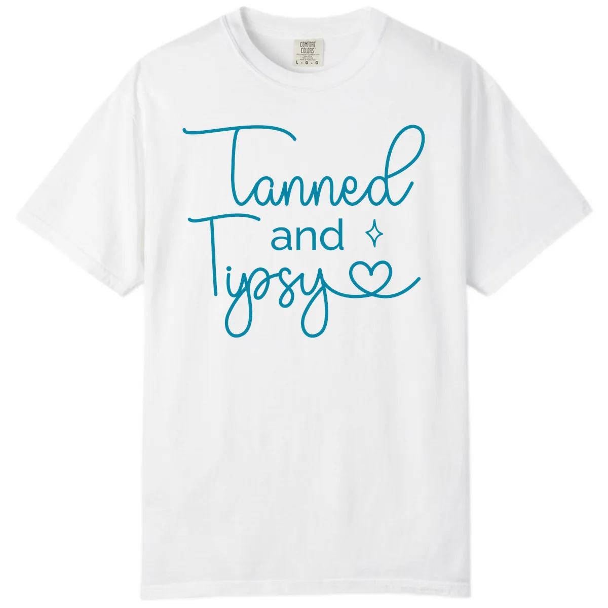 Tanned and Tipsy Lake Vibes Comfort Color in White