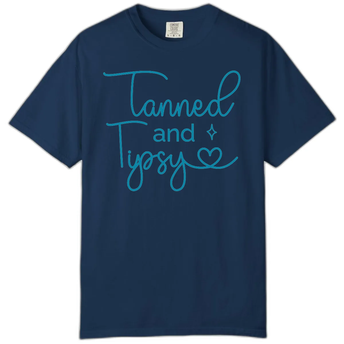 Tanned and Tipsy Lake Vibes Comfort Color in Navy