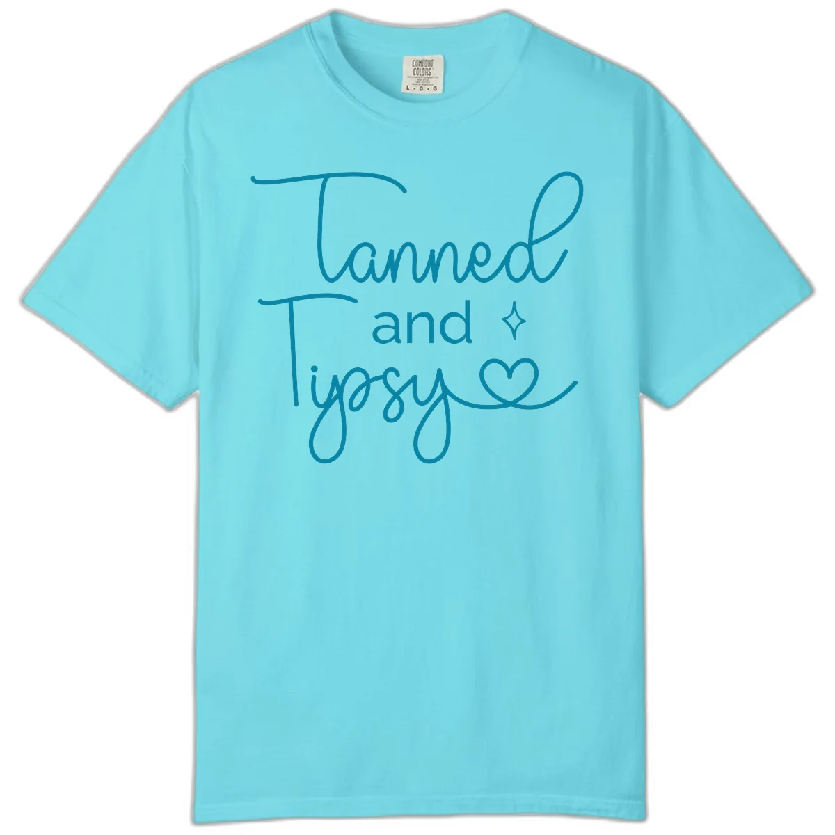Tanned and Tipsy Lake Vibes Comfort Color in Lagoon Blue